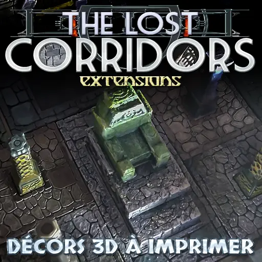 Le Trône - The Lost Corridors Dungeons Factory, décors à imprimer pour jeu de rôle