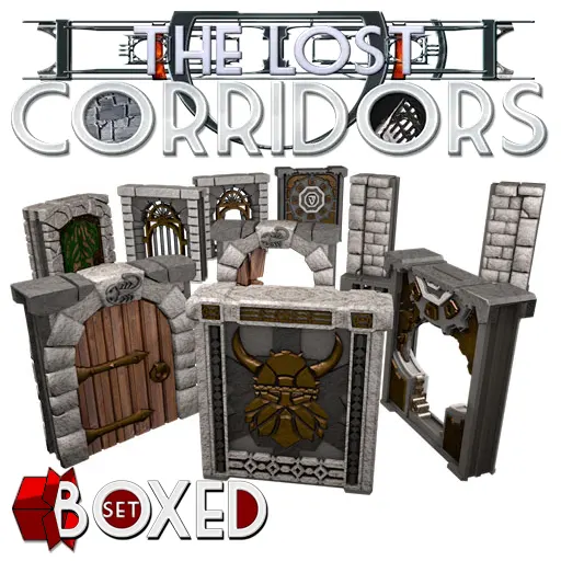 The Lost Corridors - Doors boxed set 3 version physique de l'extension pour nos décors de donjon en 3d