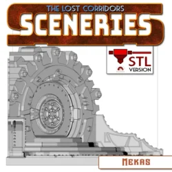Sceneries SteamPunk Mekas- Mini Dioramas pour figurines par Dungeons Factory - Cersion STL à imprimer en 3d