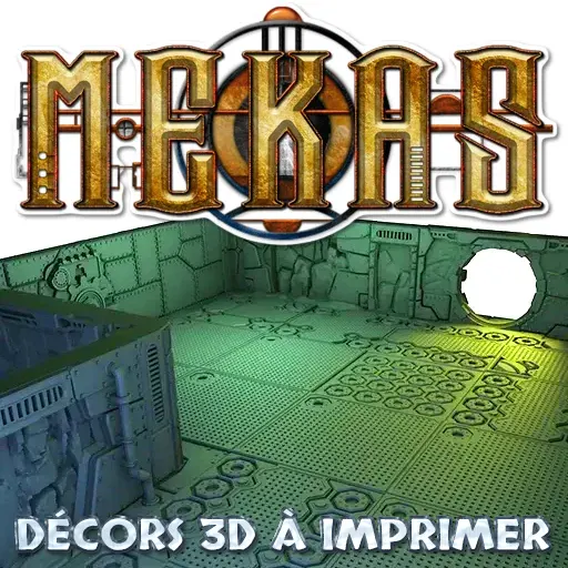 Mekas STL basic Set 1 - Tuiles de décor Science Fantasy à imprimer en 3d