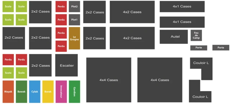 Le Nouveau Monde Contenu du Set de FloorPlans Cartonnés pour "Le Nouveau Monde" Scénario de "La Vallée des Totems de Dungeons Factory